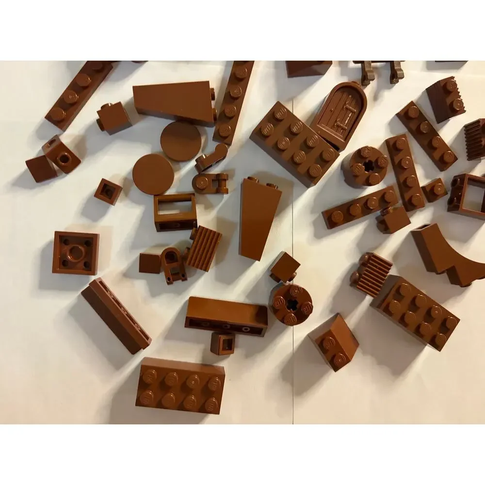 LEGO Brown Parts Lot LEGO Bricks Plates Slopes Door Ladder MOC Bulk ~52 Pieces